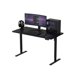 升降式工作桌, 電動/黑色, 140x80 公分