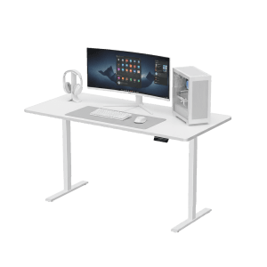 升降式工作桌, 電動/白色, 140x80 公分